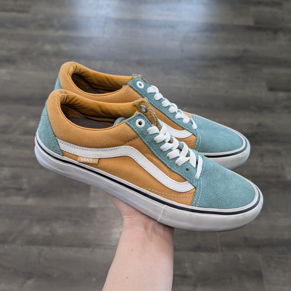 Vans Classic Sneakers with Green and Mustard Yellow Accents - Picture 1 of 9